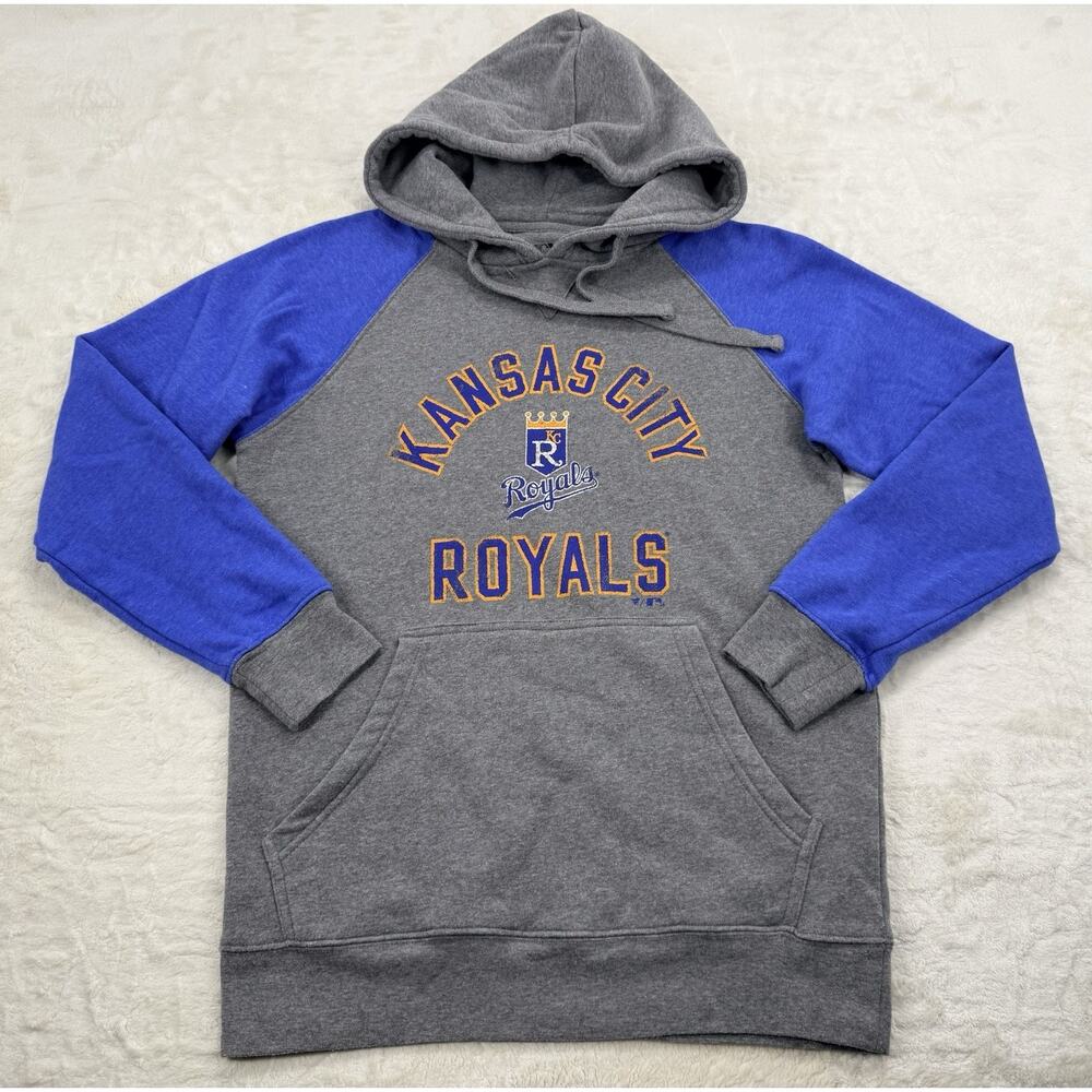 Fanatics Men’s Kansas City Royals Baseball Hoodie Pullover Gray Blue Size Small